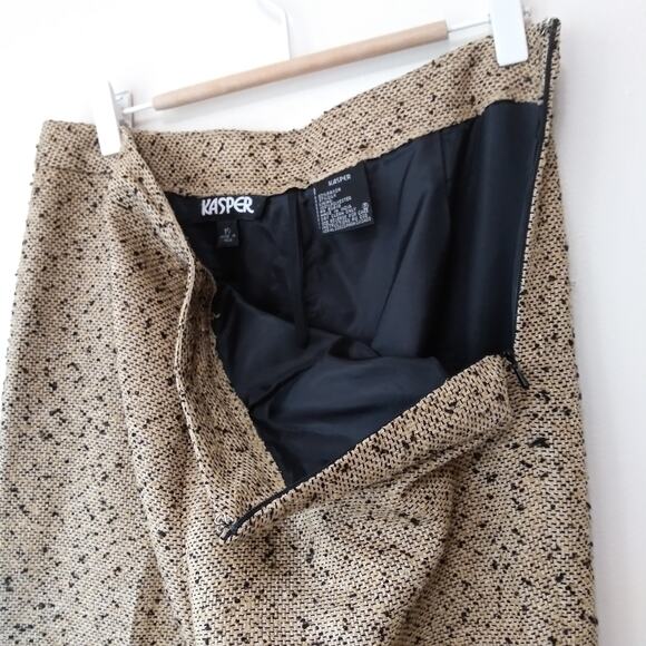 Kasper Sz 10 Silk Blend Boucle Tweed High Waist Pants Office Academia Heritage - Picture 8 of 15